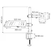 Techly ICA-LCD 174NB soporte de escritorio para monitor con bandeja para portátil, 13–32 pulgadas (33–81,3 cm), 8 kg, portátil 12–17 pulgadas, VESA 75x75 / 100x100, negro