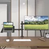 Techly ICA-LCD 174NB soporte de escritorio para monitor con bandeja para portátil, 13–32 pulgadas (33–81,3 cm), 8 kg, portátil 12–17 pulgadas, VESA 75x75 / 100x100, negro