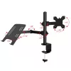 Techly ICA-LCD 174NB soporte de escritorio para monitor con bandeja para portátil, 13–32 pulgadas (33–81,3 cm), 8 kg, portátil 12–17 pulgadas, VESA 75x75 / 100x100, negro