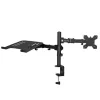 Techly ICA-LCD 174NB soporte de escritorio para monitor con bandeja para portátil, 13–32 pulgadas (33–81,3 cm), 8 kg, portátil 12–17 pulgadas, VESA 75x75 / 100x100, negro