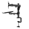 Techly ICA-LCD 174NB soporte de escritorio para monitor con bandeja para portátil, 13–32 pulgadas (33–81,3 cm), 8 kg, portátil 12–17 pulgadas, VESA 75x75 / 100x100, negro