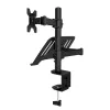 Techly ICA-LCD 174NB soporte de escritorio para monitor con bandeja para portátil, 13–32 pulgadas (33–81,3 cm), 8 kg, portátil 12–17 pulgadas, VESA 75x75 / 100x100, negro
