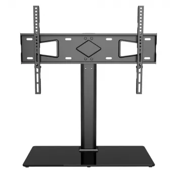 Techly ICA-LCD S07L soporte para TV, 32-65 pulgadas (81-165,1 cm), 45 kg, VESA 600x400, base de vidrio templado, negro