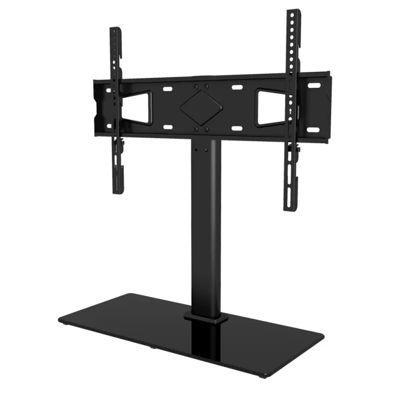 Techly ICA-LCD S07L soporte para TV, 32-65 pulgadas (81-165,1 cm), 45 kg, VESA 600x400, base de vidrio templado, negro