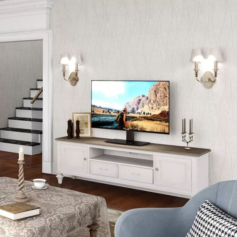 Techly ICA-LCD S07L soporte para TV, 32-65 pulgadas (81-165,1 cm), 45 kg, VESA 600x400, base de vidrio templado, negro
