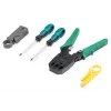 Set de herramientas de red DIGITUS - comprobador LAN herramienta de crimpado herramienta de corte y pelado herramienta de inserción bolsa 12 piezas