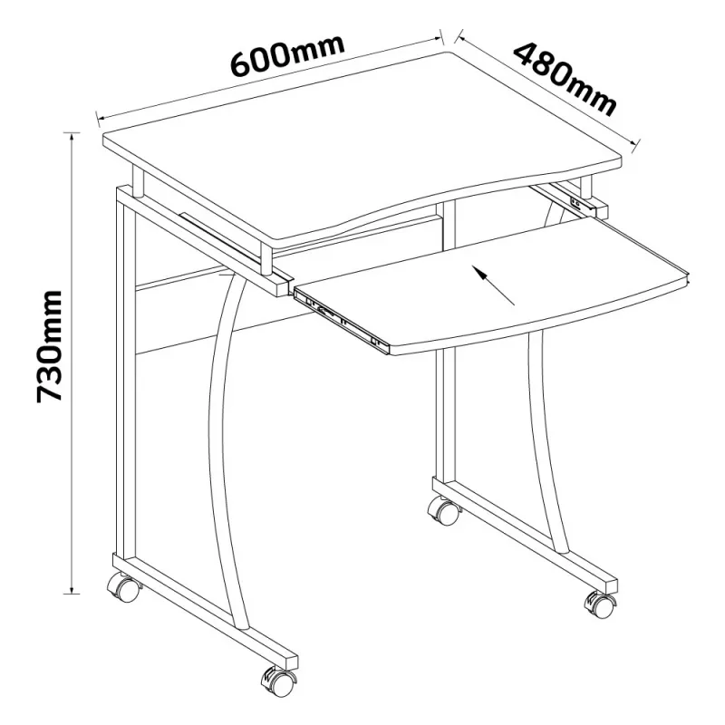 Mesa de ordenador Techly ICA-TB 131B negra