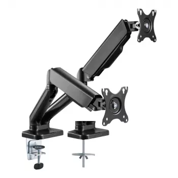 Techly ICA-LCD 462B brazo de escritorio para monitor, muelle de gas, 17-32 pulgadas (43,2-81,3 cm), 9 kg, VESA 75x75/100x100, negro