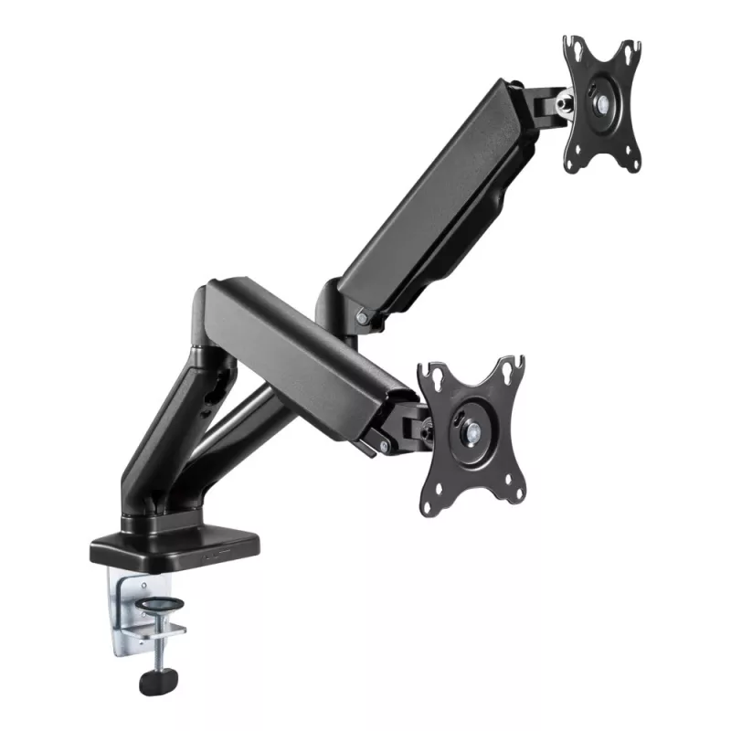 Techly ICA-LCD 462B brazo de escritorio para monitor, muelle de gas, 17-32 pulgadas (43,2-81,3 cm), 9 kg, VESA 75x75/100x100, negro