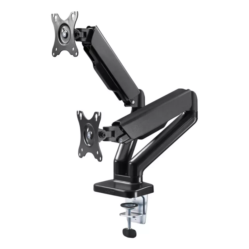 Techly ICA-LCD 462B brazo de escritorio para monitor, muelle de gas, 17-32 pulgadas (43,2-81,3 cm), 9 kg, VESA 75x75/100x100, negro