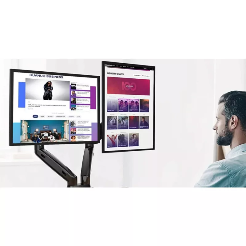 Techly ICA-LCD 462B brazo de escritorio para monitor, muelle de gas, 17-32 pulgadas (43,2-81,3 cm), 9 kg, VESA 75x75/100x100, negro