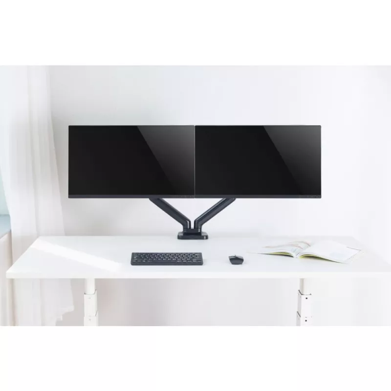Techly ICA-LCD 462B brazo de escritorio para monitor, muelle de gas, 17-32 pulgadas (43,2-81,3 cm), 9 kg, VESA 75x75/100x100, negro