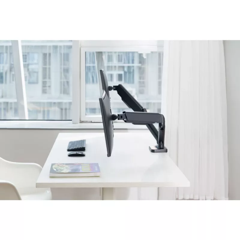 Techly ICA-LCD 462B brazo de escritorio para monitor, muelle de gas, 17-32 pulgadas (43,2-81,3 cm), 9 kg, VESA 75x75/100x100, negro