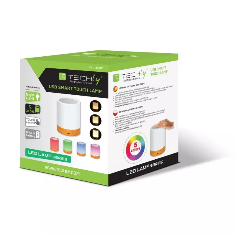 Lámpara de mesa Techly I-LED TOUCH 1,6 W blanca LED control táctil