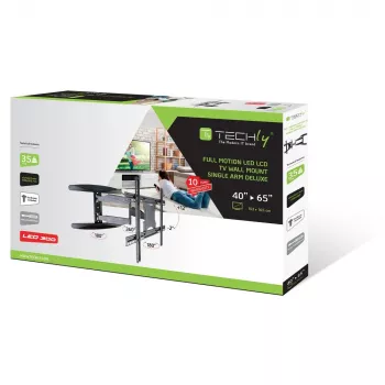 Soporte de pared para TV LCD Techly 40-65 Full Motion ultra slim negro ICA-PLB 171L