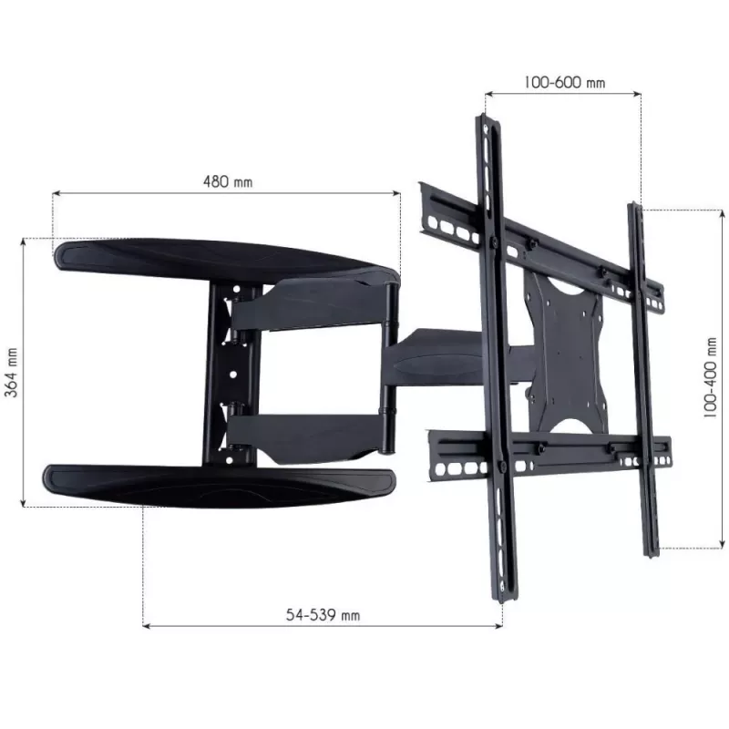 Soporte de pared para TV LCD Techly 40-65 Full Motion ultra slim negro ICA-PLB 171L