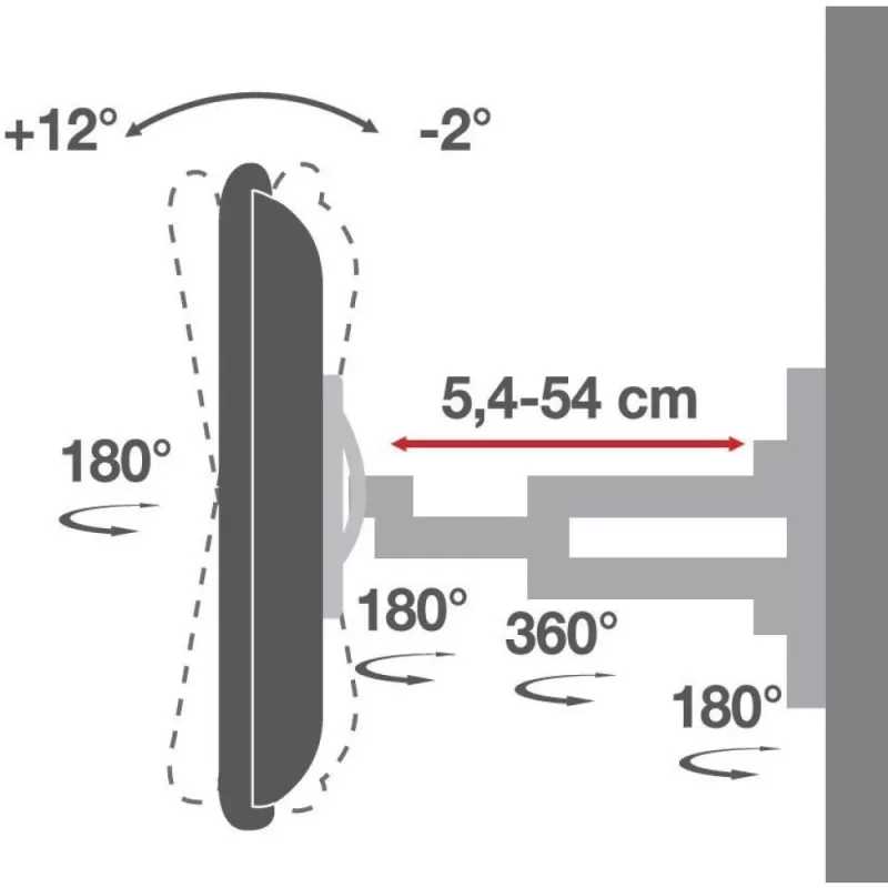 Soporte de pared para TV LCD Techly 40-65 Full Motion ultra slim negro ICA-PLB 171L