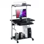 Escritorio de ordenador multifunción compacto Techly, negro brillante ICA-TB 7800BK