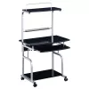 Escritorio de ordenador multifunción compacto Techly, negro brillante ICA-TB 7800BK