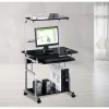 Escritorio de ordenador multifunción compacto Techly, negro brillante ICA-TB 7800BK