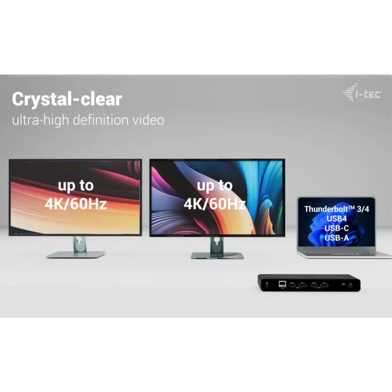 Estación de acoplamiento universal i-tec Dual 4K Display + Power Delivery 85W