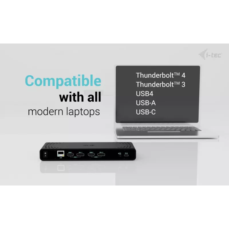 Estación de acoplamiento universal i-tec Dual 4K Display + Power Delivery 85W