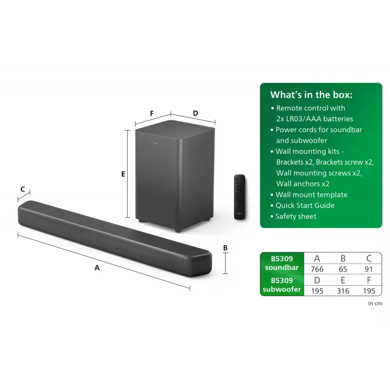 Barra de sonido Philips TAB5309/10 120 W