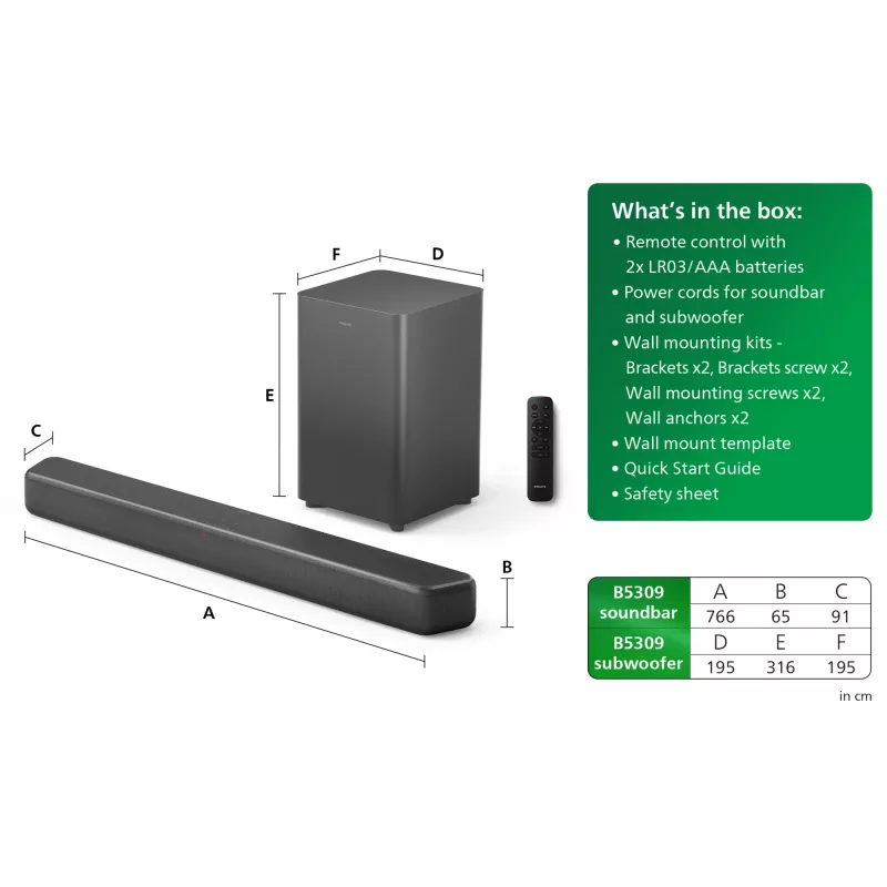 Barra de sonido Philips TAB5309/10 120 W