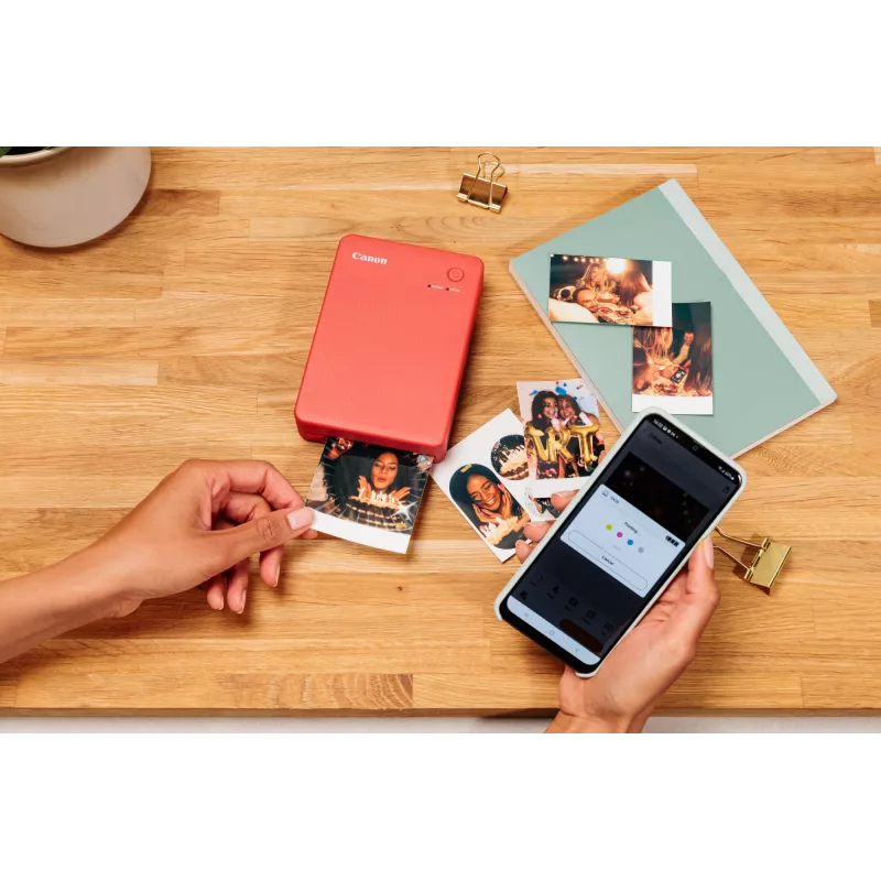 Canon SELPHY QX20 impresora fotográfica portátil, sublimación, 287 x 287 DPI, 72 x 85 mm, Wi-Fi, USB-C, rojo terracota