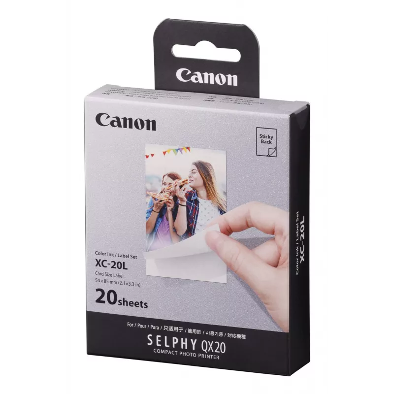 Canon XC-20L, impresión por sublimación térmica, 5,4 x 8,5 cm, 20 uds.