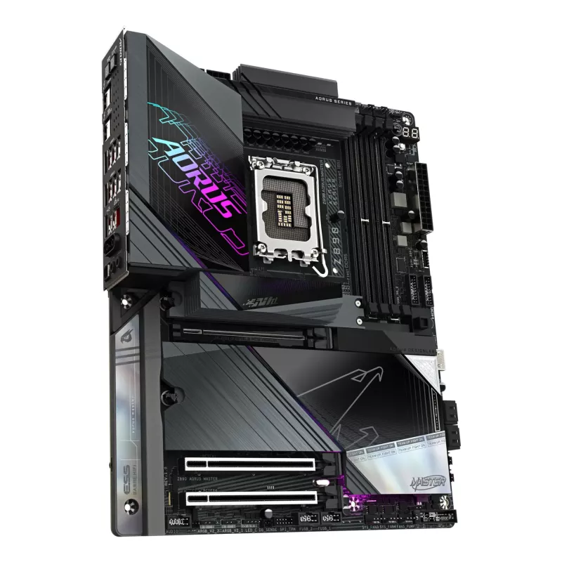 Placa base GIGABYTE Z890 AORUS MASTER - Compatible con CPUs Intel Core Ultra (Serie 2), VRM de 18+1+2 fases, hasta 9500 MHz DDR5 (OC), 2x PCIe 5.0 + 3x PCIe 4.0, Wi-Fi 7, LAN 10GbE, Thunderbolt 4