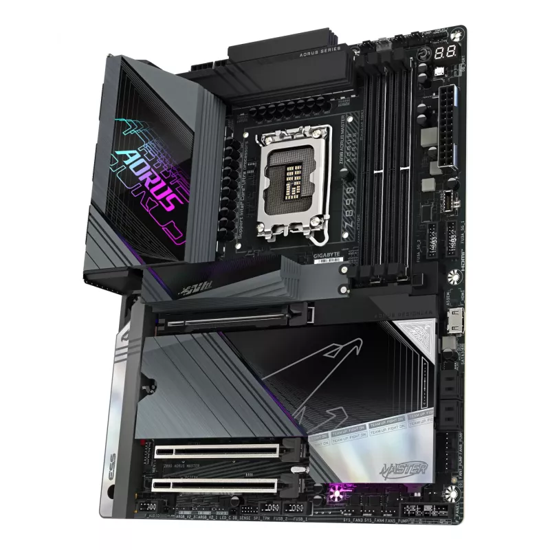 Placa base GIGABYTE Z890 AORUS MASTER - Compatible con CPUs Intel Core Ultra (Serie 2), VRM de 18+1+2 fases, hasta 9500 MHz DDR5 (OC), 2x PCIe 5.0 + 3x PCIe 4.0, Wi-Fi 7, LAN 10GbE, Thunderbolt 4