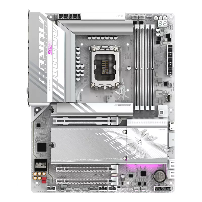 Placa base GIGABYTE Z890 AORUS ELITE WIFI7 ICE - Compatible con CPUs Intel Core Ultra (Serie 2), VRM de 16+1+2 fases, hasta 8800MHz DDR5 (OC), 1xPCIe 5.0 + 3xPCIe 4.0, Wi-Fi 7, LAN 2.5GbE, Thunderbolt 4