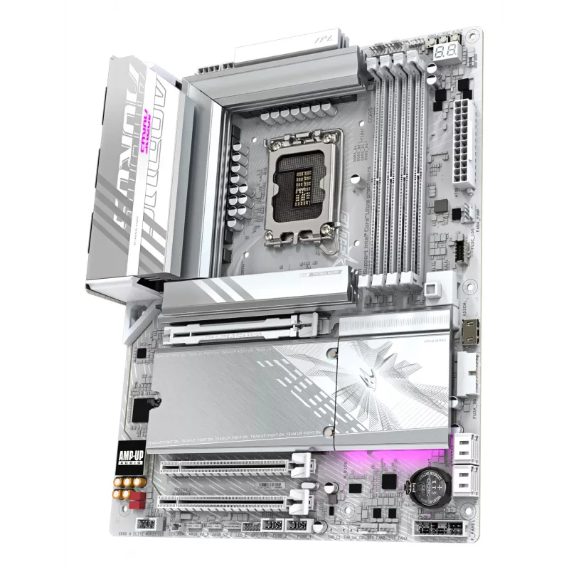 Placa base GIGABYTE Z890 AORUS ELITE WIFI7 ICE - Compatible con CPUs Intel Core Ultra (Serie 2), VRM de 16+1+2 fases, hasta 8800MHz DDR5 (OC), 1xPCIe 5.0 + 3xPCIe 4.0, Wi-Fi 7, LAN 2.5GbE, Thunderbolt 4