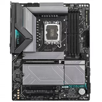 Placa base GIGABYTE Z890 EAGLE - Compatible con CPUs Intel Core Ultra (Serie 2), VRM de 14+1+2 fases, hasta 8800 MHz DDR5 (OC), 1xPCIe 5.0 M.2 + 3xPCIe 4.0 M.2, LAN 2,5 GbE, USB4