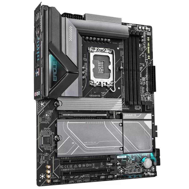 Placa base GIGABYTE Z890 EAGLE - Compatible con CPUs Intel Core Ultra (Serie 2), VRM de 14+1+2 fases, hasta 8800 MHz DDR5 (OC), 1xPCIe 5.0 M.2 + 3xPCIe 4.0 M.2, LAN 2,5 GbE, USB4