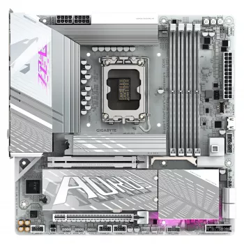 Placa base GIGABYTE Z890M AORUS ELITE WIFI7 ICE - Compatible con CPUs Intel Core Ultra (Serie 2), VRM de 12+1+2 fases, hasta 8800MHz DDR5 (OC), 1xPCIe 5.0 + 2xPCIe 4.0, Wi-Fi 7, LAN 2.5GbE, USB 4