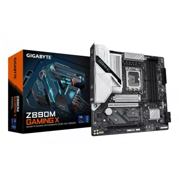 Placa base GIGABYTE Z890M GAMING X - Compatible con CPUs Intel Core Ultra (Serie 2), VRM de 8+1+2 fases, hasta 8800MHz DDR5 (OC), 1xPCIe 5.0 + 2xPCIe 4.0, LAN 2.5GbE, USB 3.2 Gen 1