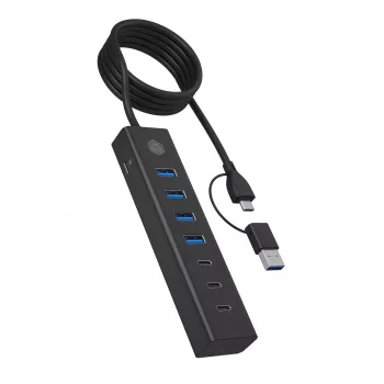 ICY BOX IB-HUB1737-C3 USB 3.2 Gen 1 (3.1 Gen 1) Type-C 5000 Mbit/s Negro