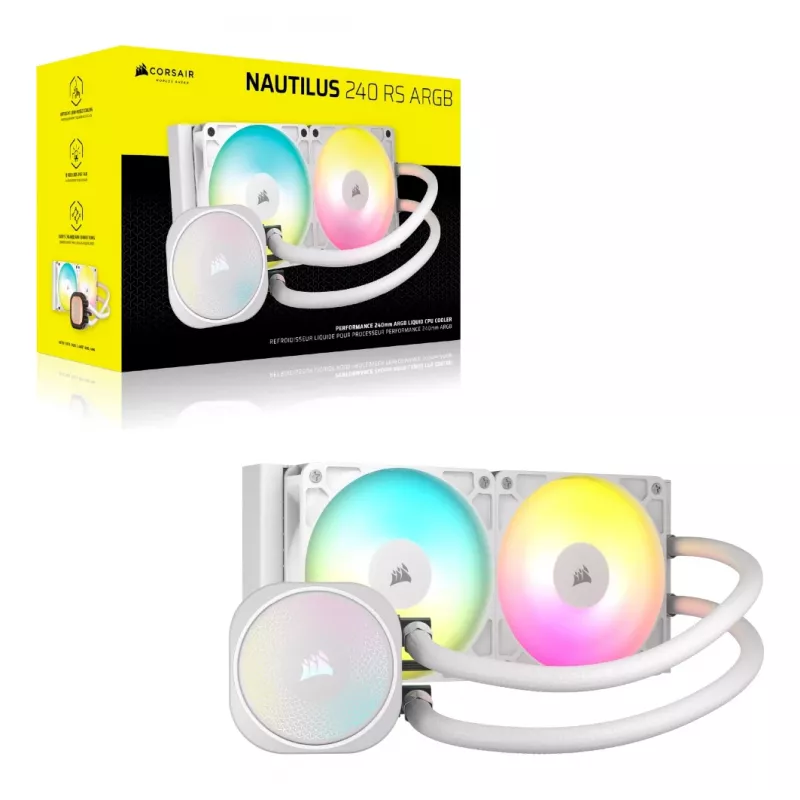 Refrigeración líquida todo en uno para CPU CORSAIR Nautilus 240 RS ARGB Blanca