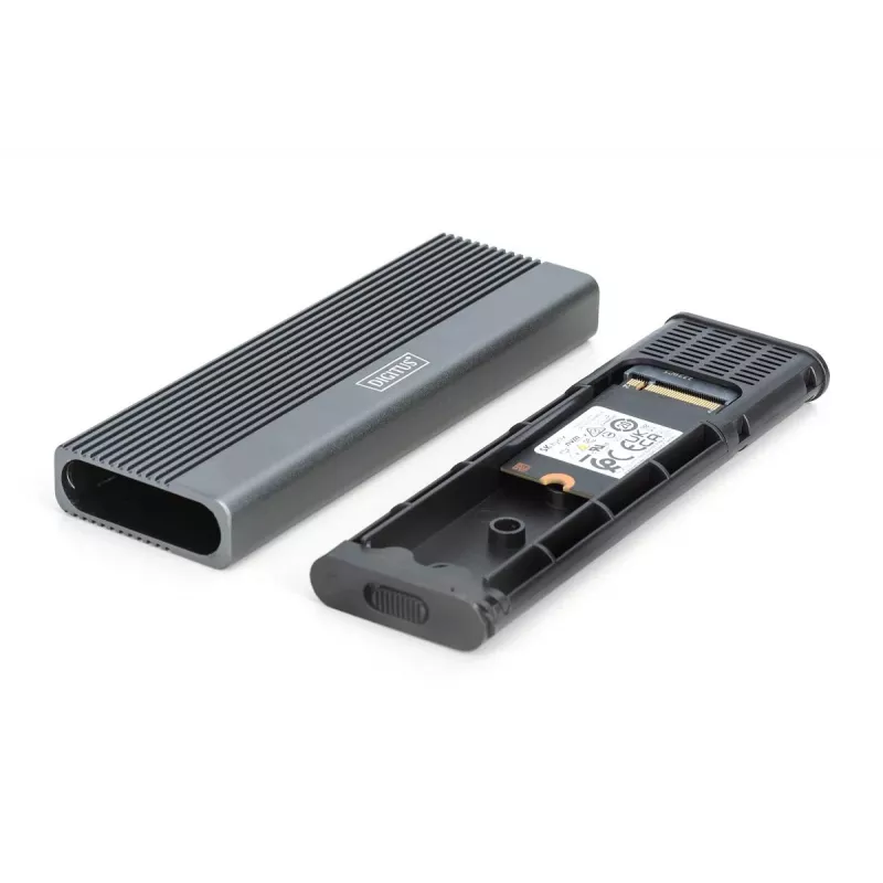 Carcasa externa para disco USB DIGITUS - NVMe + SATA 10 Gbit/s (NVMe) 6 Gbit/s (SATA) USB 3.1 Gen2 aluminio sin herramientas