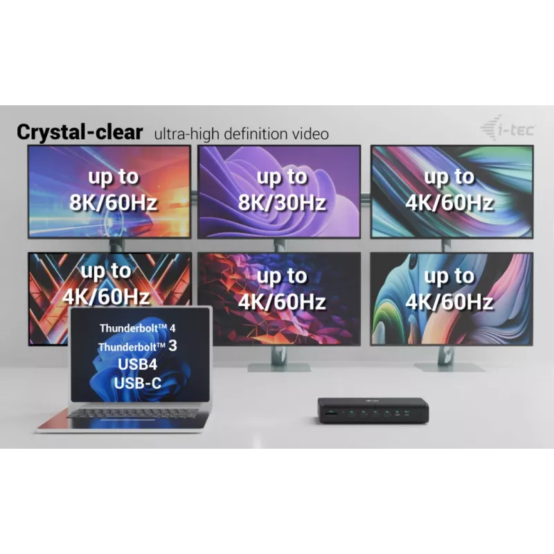 Estación de acoplamiento universal i-tec 6x 4K/60Hz Display + Power Delivery 140W