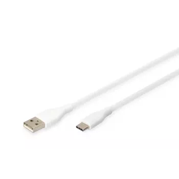 Cable de carga de silicona USB-C DIGITUS USB-A – USB-C USB 2.0 60W – 50 cm Blanco