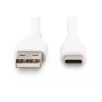 Cable de carga de silicona USB-C DIGITUS USB-A – USB-C USB 2.0 60W – 50 cm Blanco