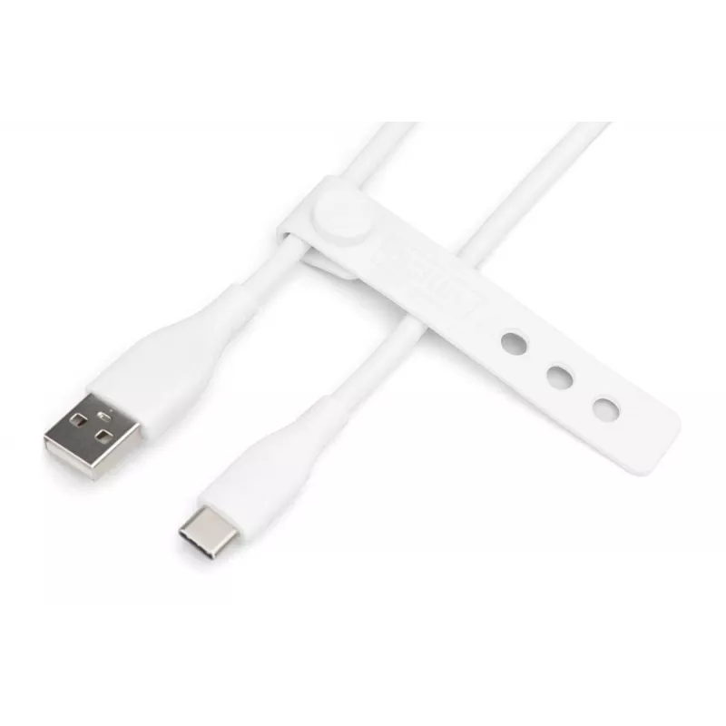 Cable de carga de silicona USB-C DIGITUS USB-A - USB-C USB 2.0 60W - 1m Blanco