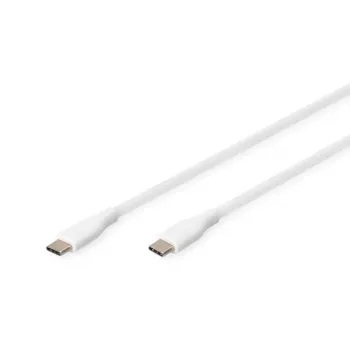 Cable de carga de silicona USB-C DIGITUS USB-C – USB-C USB 2.0 60W – 50 cm Blanco