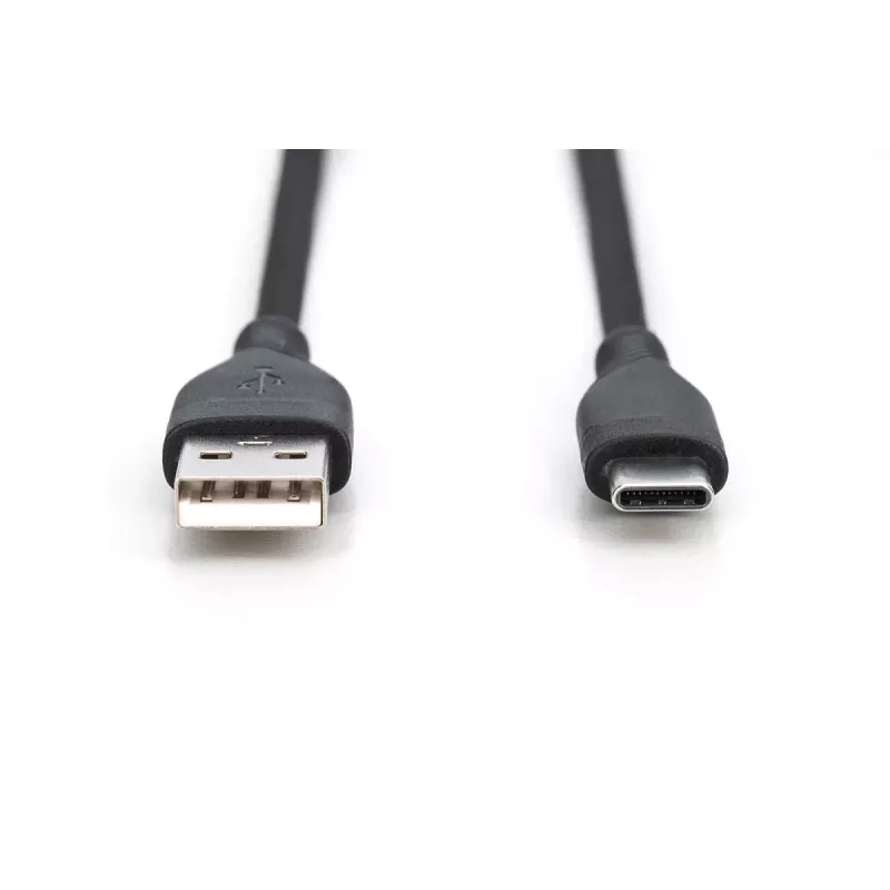 Cable de carga de silicona USB-C DIGITUS USB-A - USB-C USB 2.0 60W - 2m negro