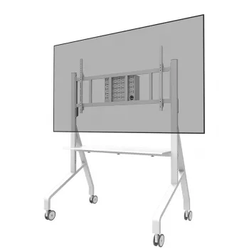 Neomounts MOVE Go XL FL50-575WH1 carro para TV, 65-110 pulgadas, máx. 125 kg, VESA 100x100-1100x600, altura regulable 129-139 cm, bloqueable, instalación rápida, certificado TÜV, blanco