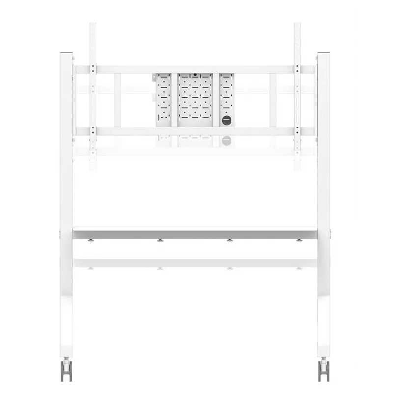 Neomounts MOVE Go XL FL50-575WH1 carro para TV, 65-110 pulgadas, máx. 125 kg, VESA 100x100-1100x600, altura regulable 129-139 cm, bloqueable, instalación rápida, certificado TÜV, blanco