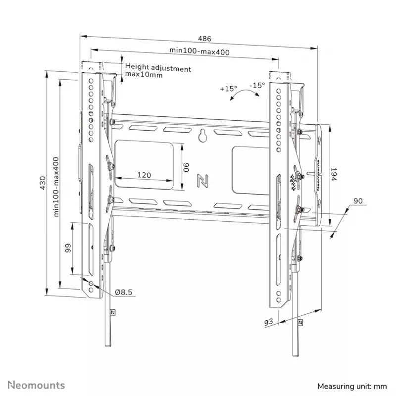 Neomounts WL35-750BL14 Soporte de pared para cargas pesadas 42-75